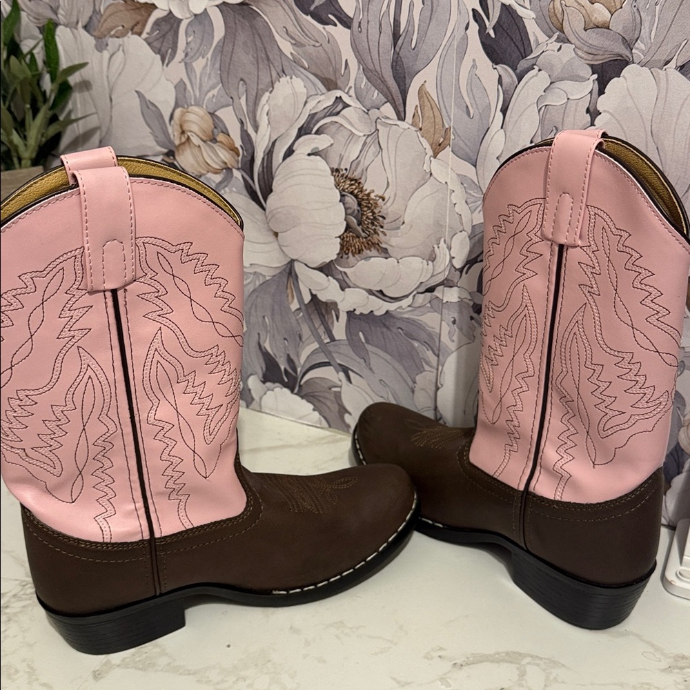 Smoky Mountain Boots Girls Youth Monterey Western‎ Brown Pink Size 3.5 - Picture 6 of 10